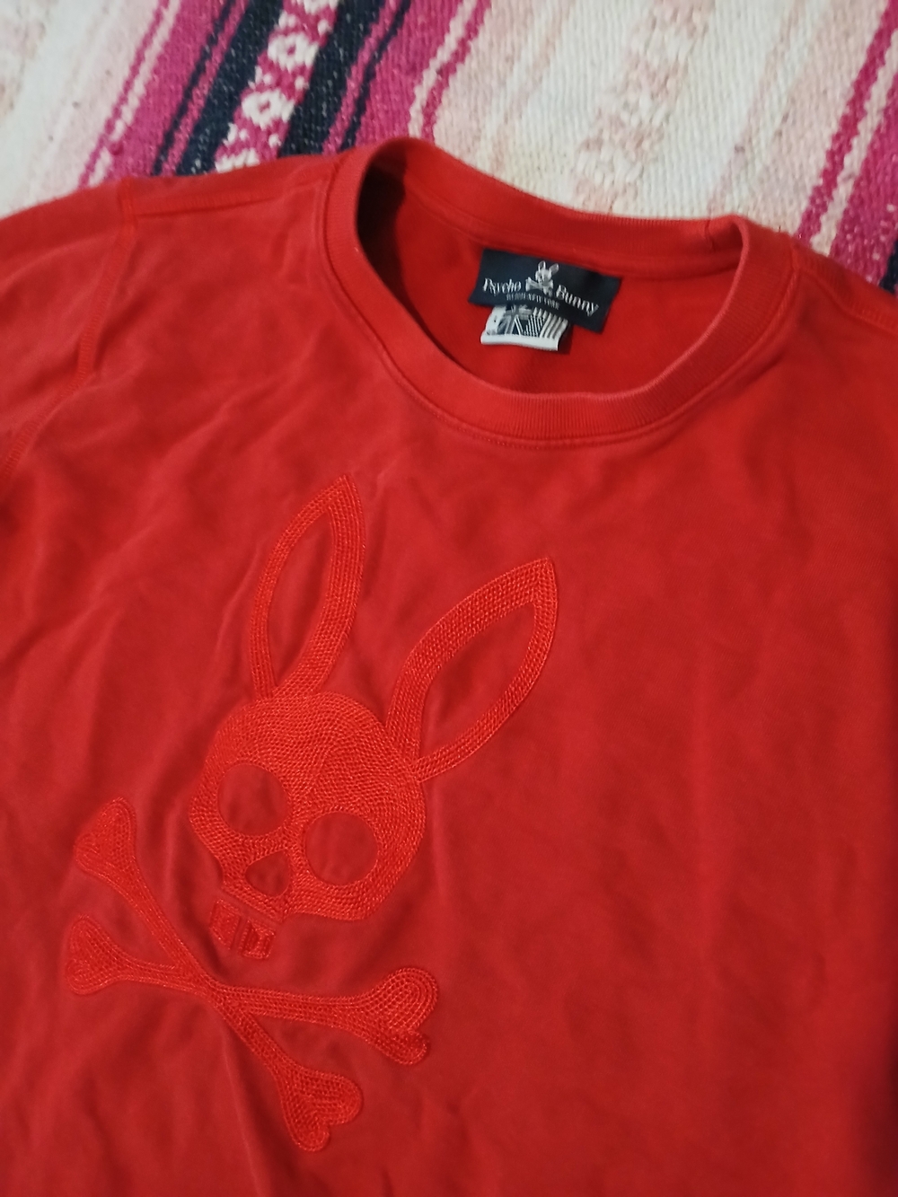 Psycho Bunny Red Embroidered Skull & Crossbones Sweatshirt Boys 14/16
